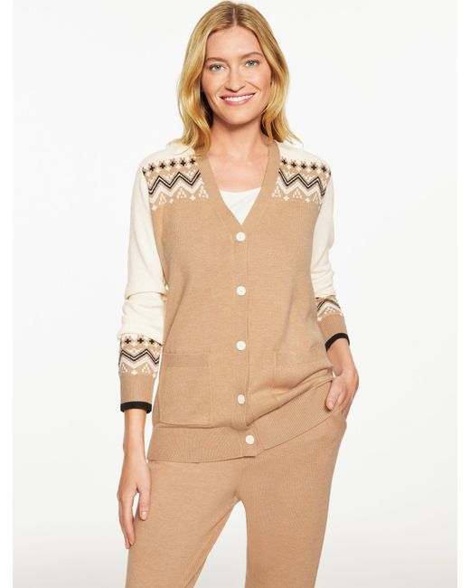Talbots Natural V-neck Cardigan Sweater