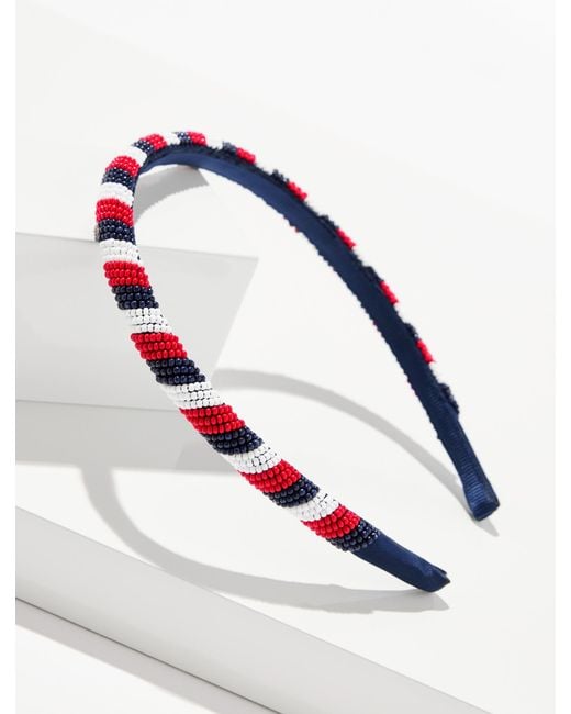 Talbots Blue Seed Bead Skinny Headband