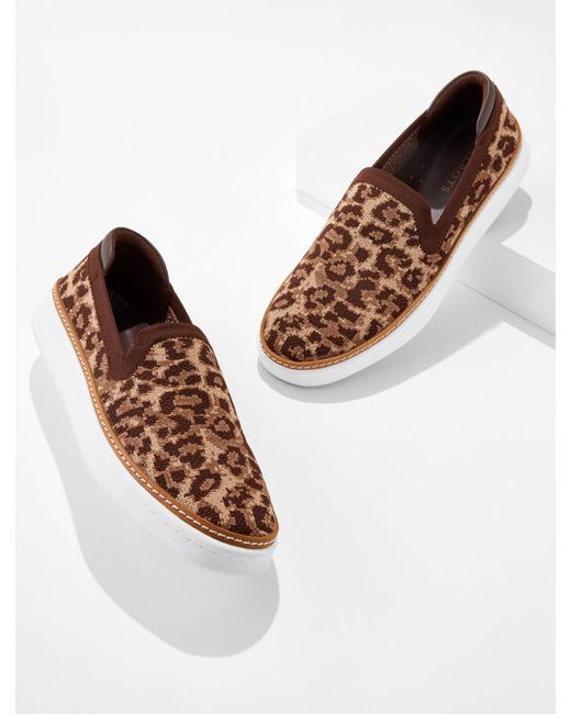Talbots Brown Brittany Knit Slip-on Sneakers