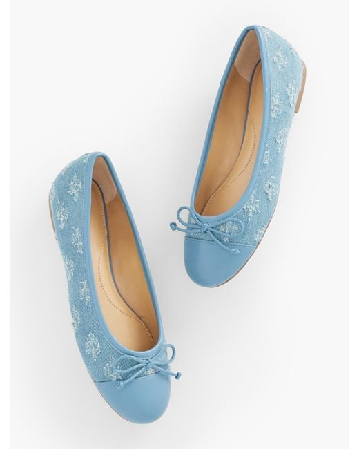 Talbots Blue Blair Cap Toe Ballet Flats