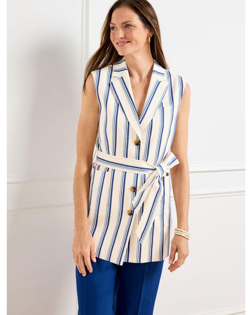 Talbots Blue Belted Vest