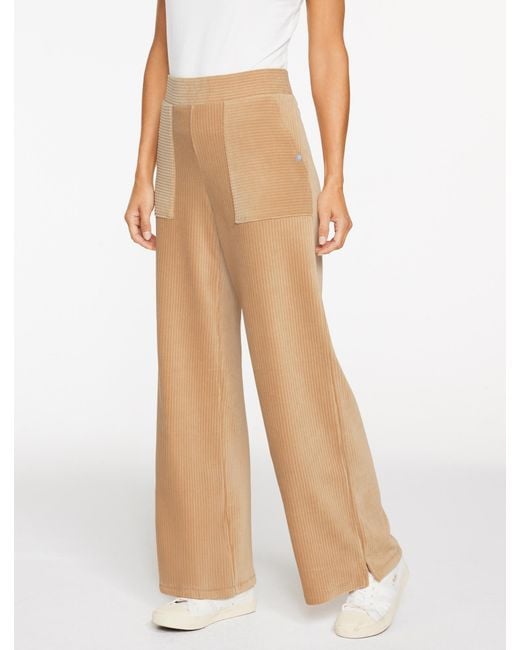 Talbots Natural Sky Lounge Velour Wide Leg Pants