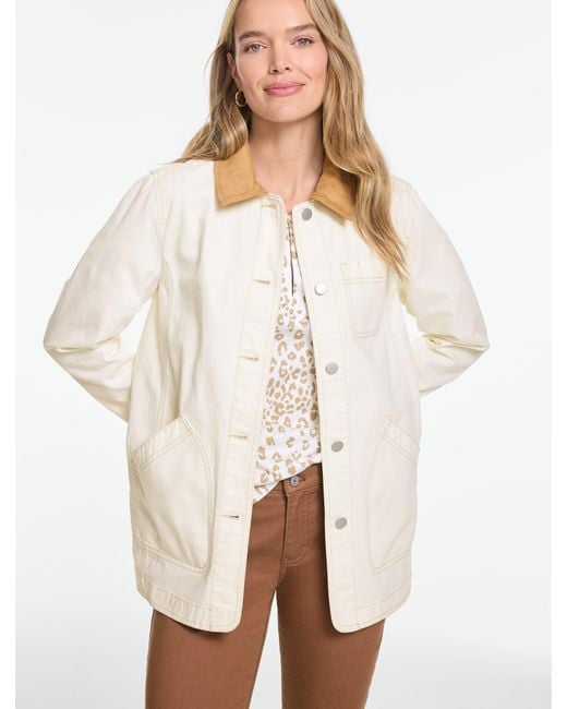 Talbots Natural Herringbone Utility Jacket