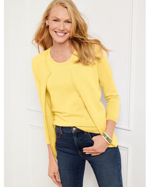 Talbots Yellow Charming Cardigan Sweater
