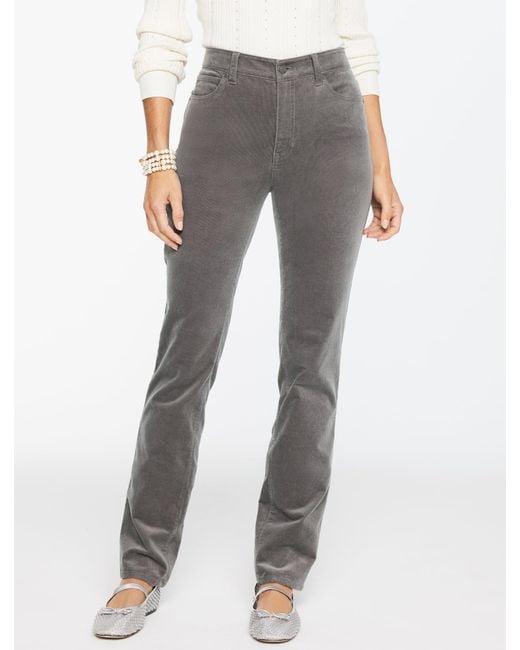 Talbots Gray Straight Leg Stretch Corduroy Pants