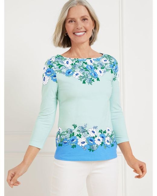 Talbots Blue Bateau Neck T-shirt