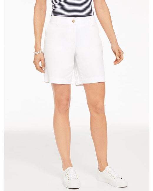 Talbots White Relaxed Chino Shorts