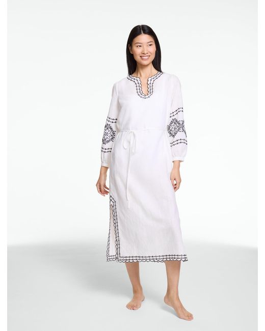 Aqua Club White Embroidered Caftan Cover-up