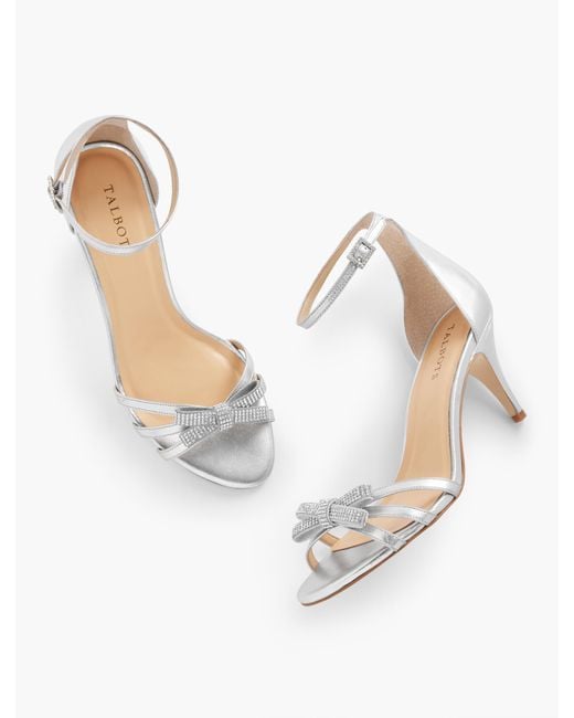 Talbots White Erica Leather Ankle Strap Sandals