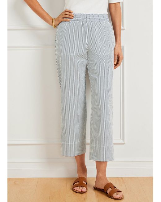 Talbots Pullon Wide Crops Pants in Grey Lyst UK