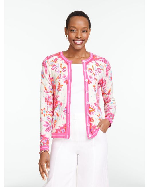 Talbots Red Charming Cardigan Sweater