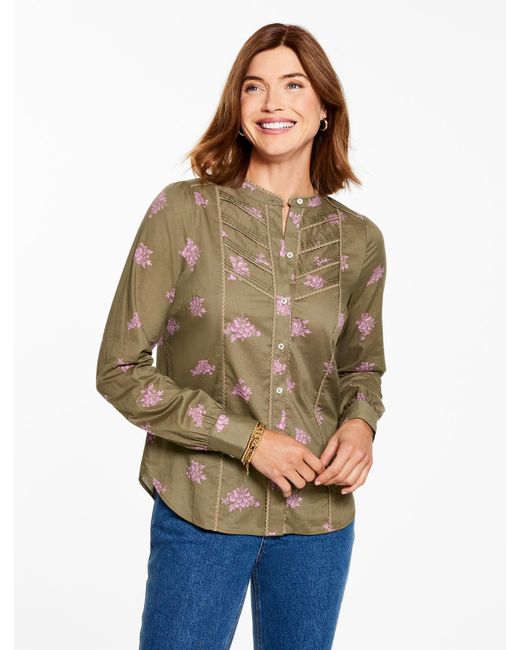 Talbots Natural Lace Trim Shirt