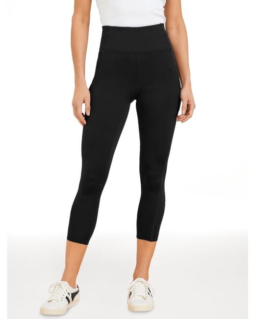 Talbots Black Performance Interlock Capri Leggings