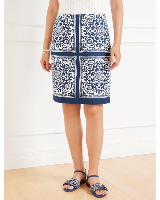 Talbots Blue Canvas A-line Skirt