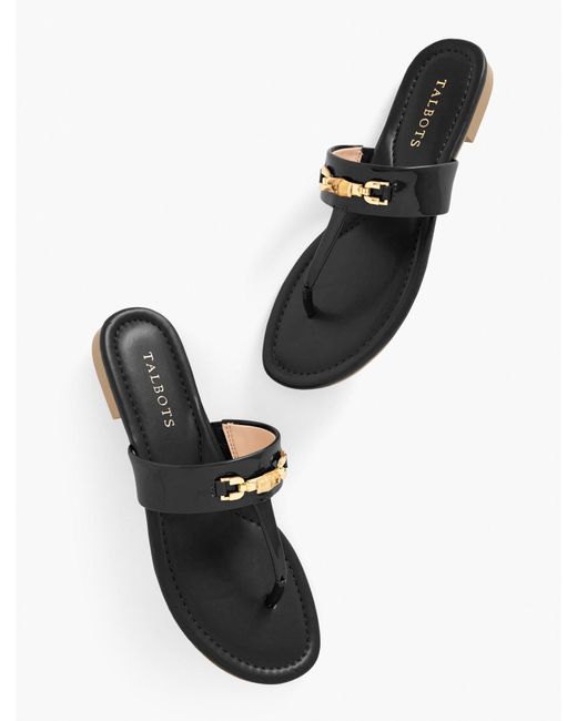 Talbots Metallic Gia Bamboo Thong Sandals