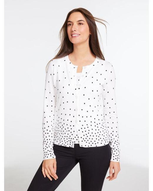 Talbots White Charming Cardigan Sweater