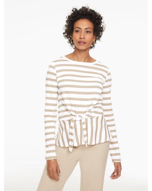 Talbots White Tie-front Top