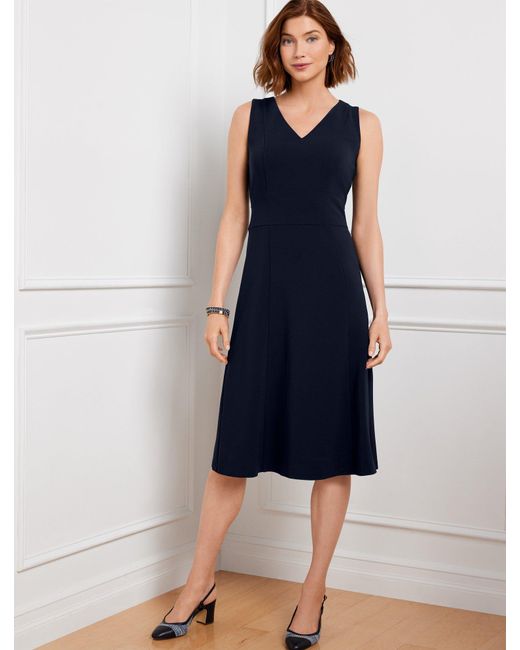 Talbots Blue Easy Travel Fit & Flare Dress
