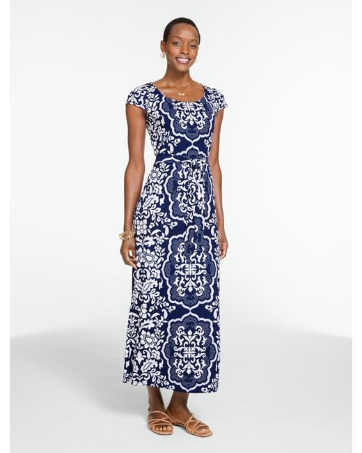 talbots maxi dress Jersey - Dynamic Paisley A little blue, a little