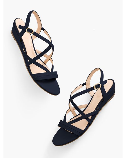 Talbots Natural Capri Nappa Wedge Sandals