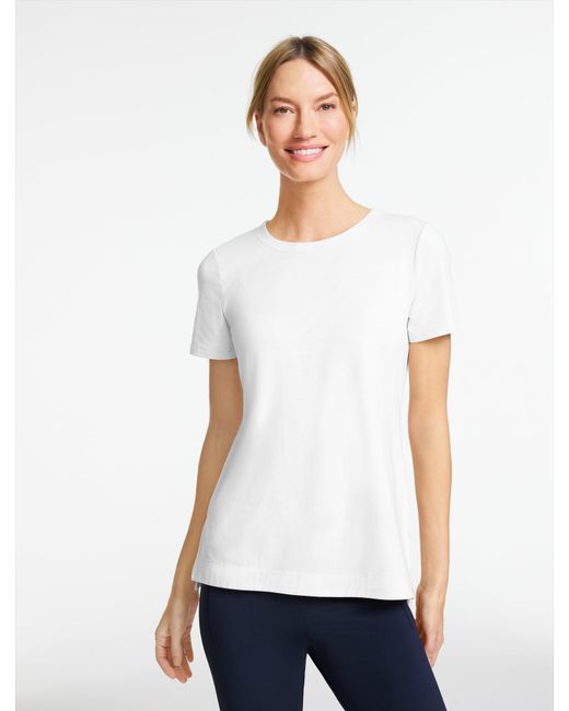 Talbots White Supersoft Jersey Short Sleeve Crewneck T-shirt
