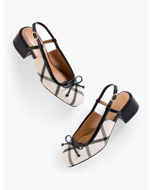 Talbots Multicolor Marlow Windowpane Slingback Pumps