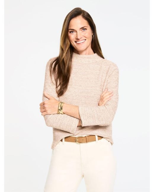 Talbots White Mockneck Knit Swing Top