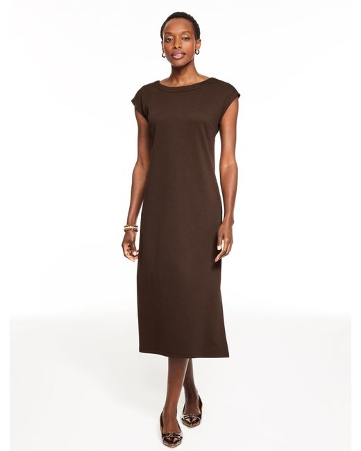 Talbots Passport Ponte Scoop Neck Dress in Brown | Lyst