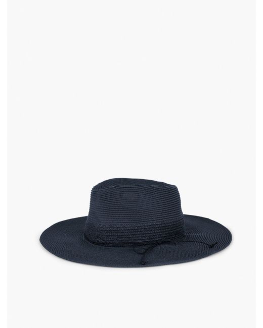 Talbots Blue Raffia Inset Rancher Hat