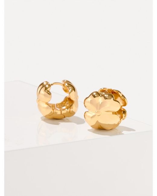 Talbots Metallic Clover Front Back Earrings