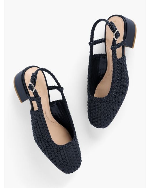 Talbots Blue Marlow Woven Slingback Flats