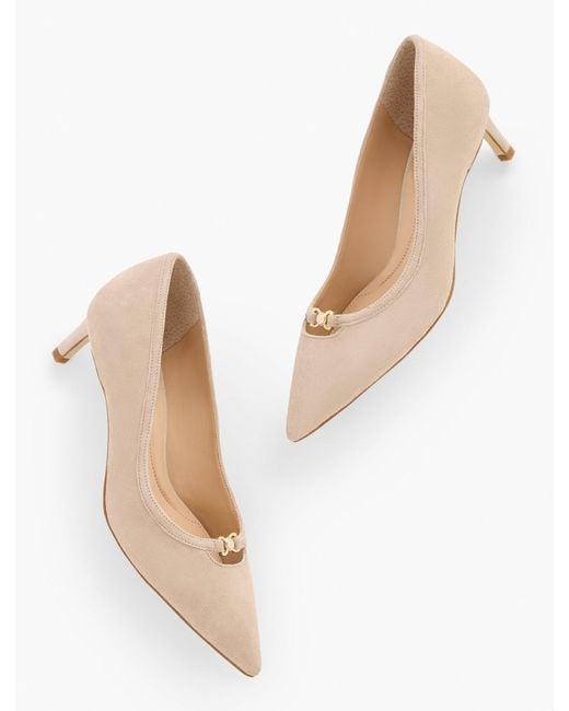 Talbots White Elena Suede Pointed Toe Pumps