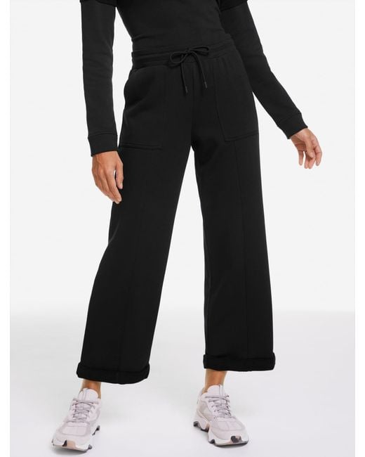 Talbots Black Cozy French Terry Wide Crop Pants