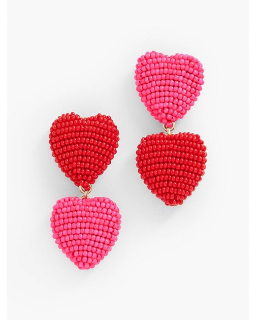 Talbots Pink Mignonne Gavigan Heart Drop Earrings