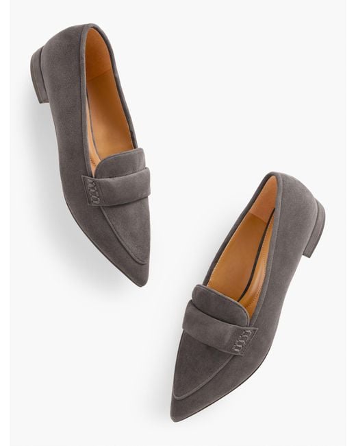 Talbots White Scarlet Suede Pointed Toe Loafers
