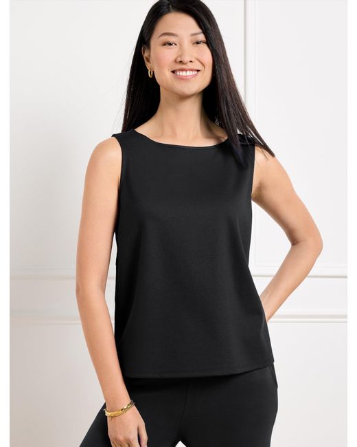 Talbots Black Effortless Ultraknit Bateau Neck Sleeveless Tank Top