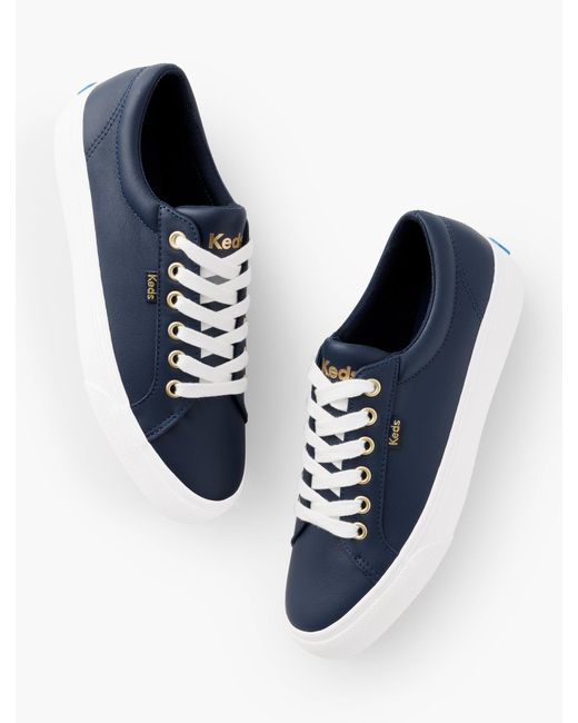 Keds Blue ® Jump Kick Leather Sneakers