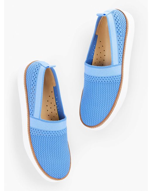 Talbots Blue Brittany Knit Slip-on Sneakers