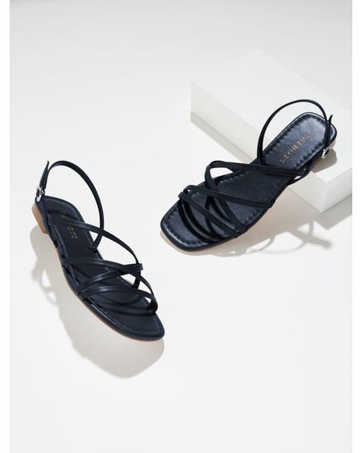 Talbots Blue Liana Strappy Nappa Sandals