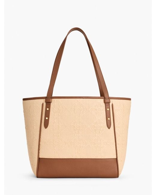 Talbots Natural Diamond Straw Tote