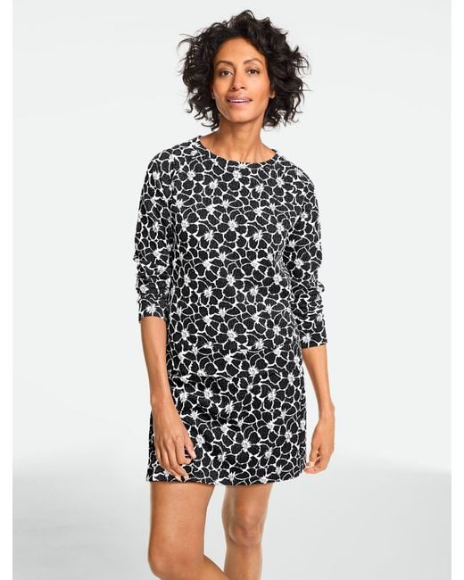 Talbots White Sunny Floral Jacquard Pullover Sweater Top
