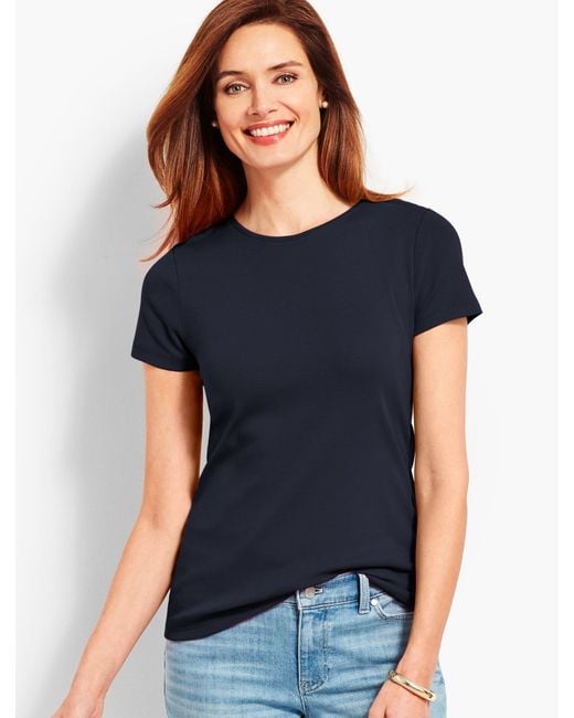 Talbots Blue Pima Cotton Crewneck T-shirt