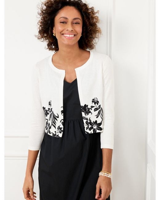 Talbots White Lilies Daffodils Shrug
