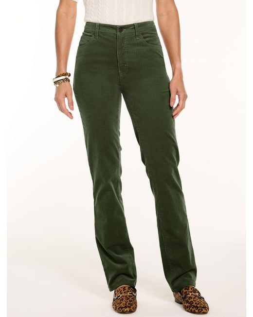 Talbots Green Stretch Corduroy Straight Leg Pants