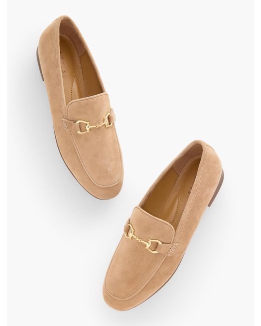 Talbots White Katelyn Suede Loafers