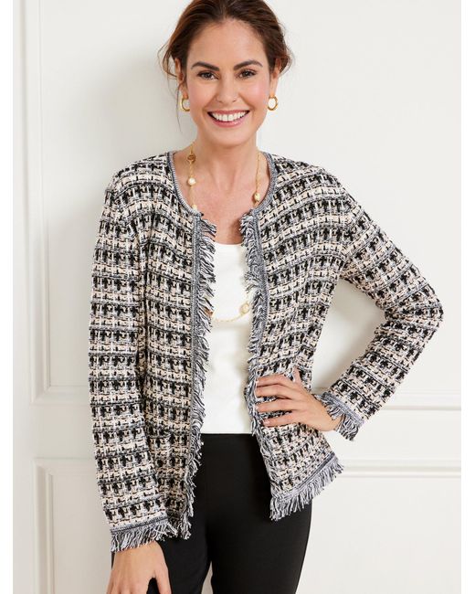 Talbots Gray Open Front Cardigan Sweater