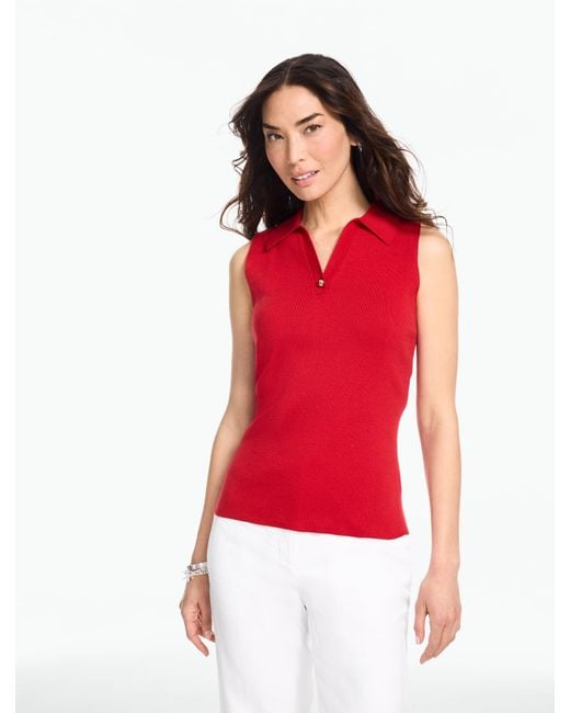 Talbots Red Sleeveless Polo