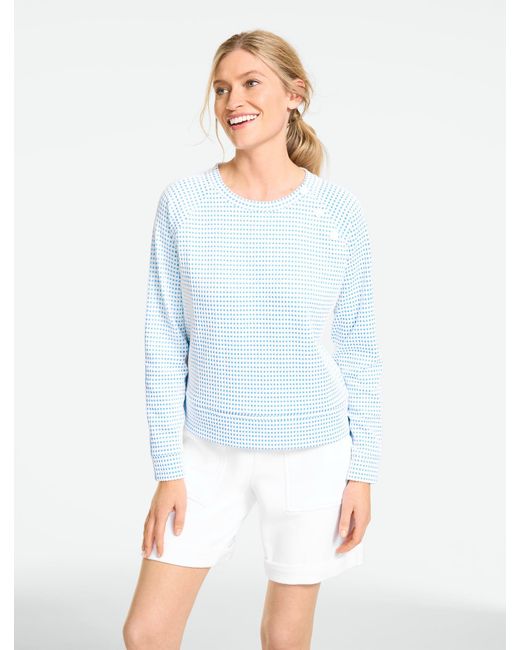 Talbots Blue Snap Button Crewneck Sweatshirt