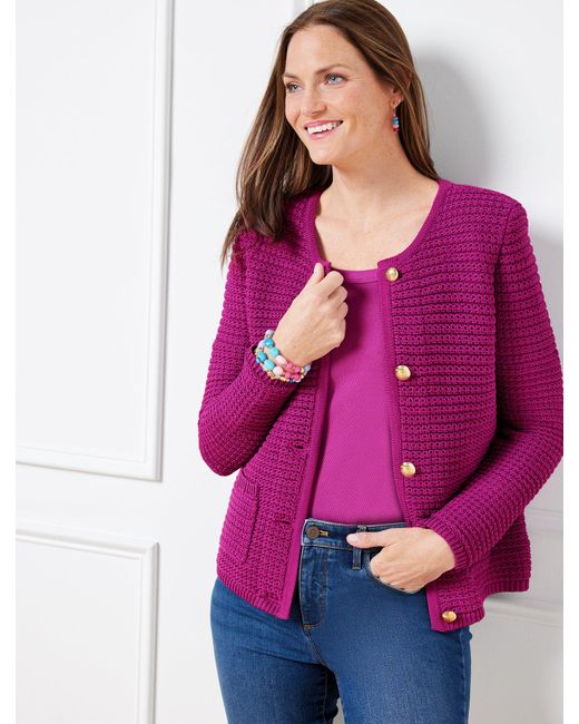 Talbots Purple Kate Cardigan Sweater