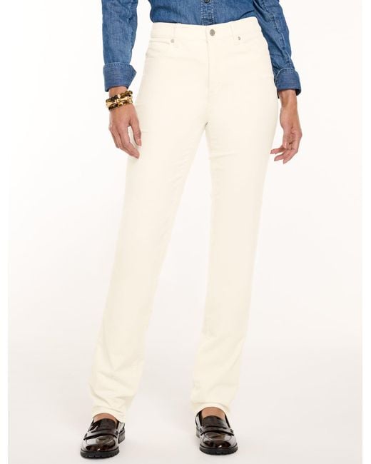 Talbots White Stretch Corduroy Straight Leg Pants